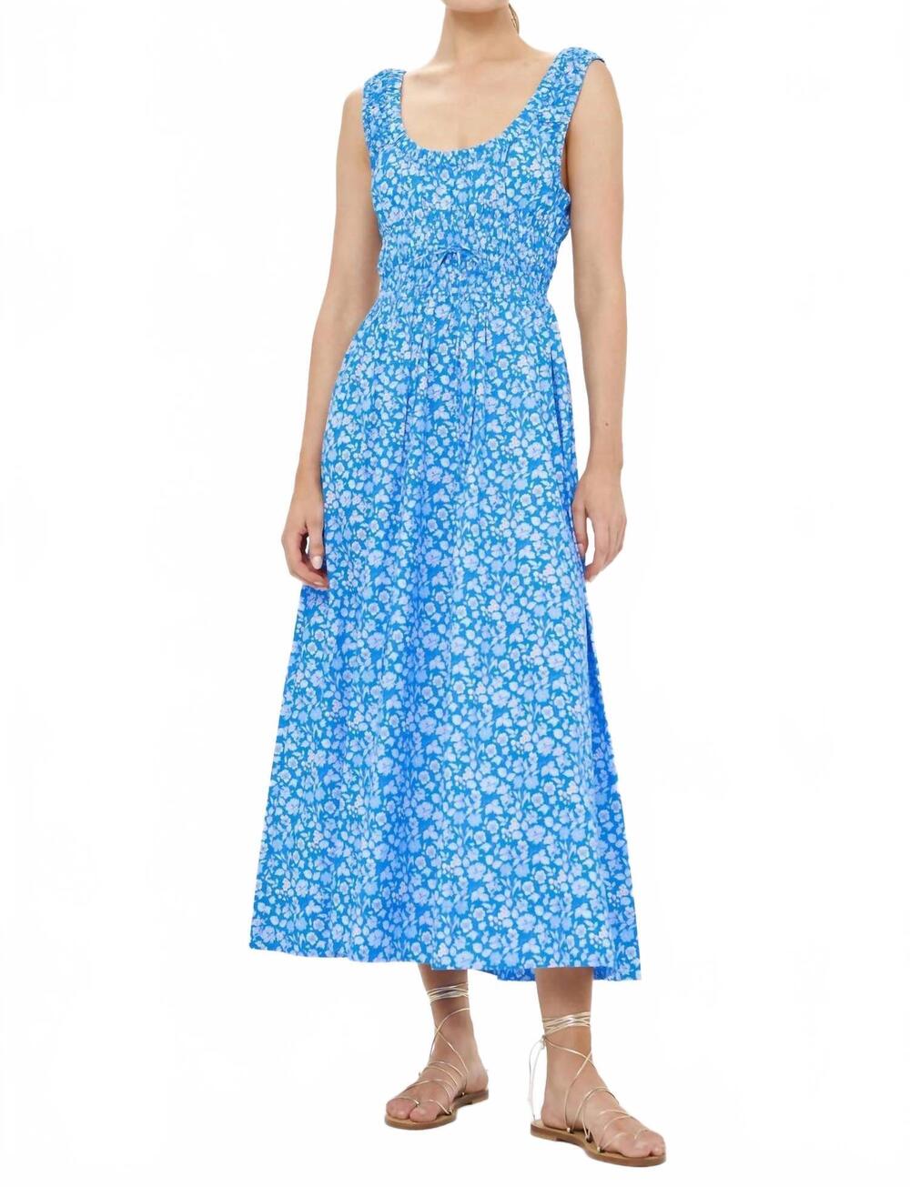 NEW OLIPHANT harper a-line maxi dress in blue